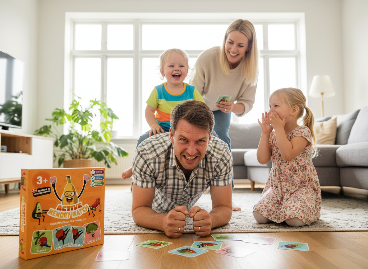 Family Playing Active Memory Match Hero Image